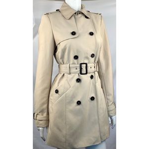 Zara Double Breasted Trench Coat Beige